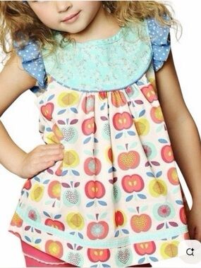 Matilda Jane 4T Lucia Shabby Chic Top Tunic Apple Friends Forever Red